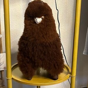 Brown Fluffy Alpaca Plush Toy